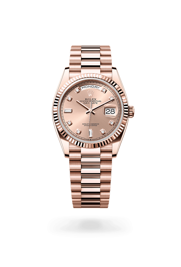 Rolex Day-Date 36 in Oro Everose 18 ct, M128235-0009 -Gioielleria Piccinini