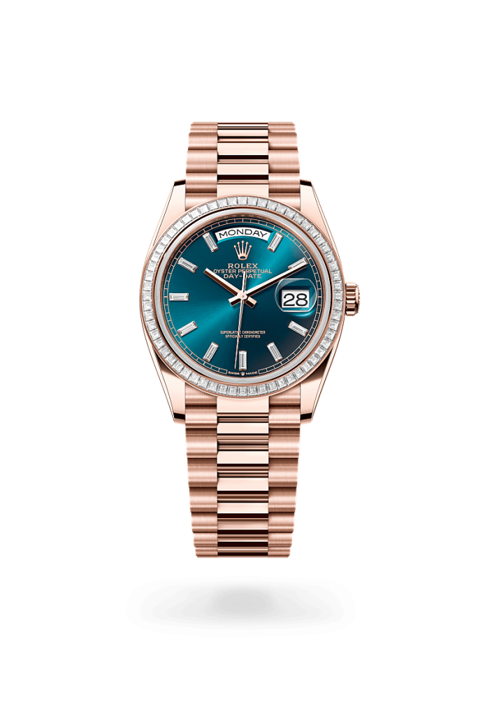 rolex Day date in oro everose m128395tbr 0032 - gioielleria piccinini